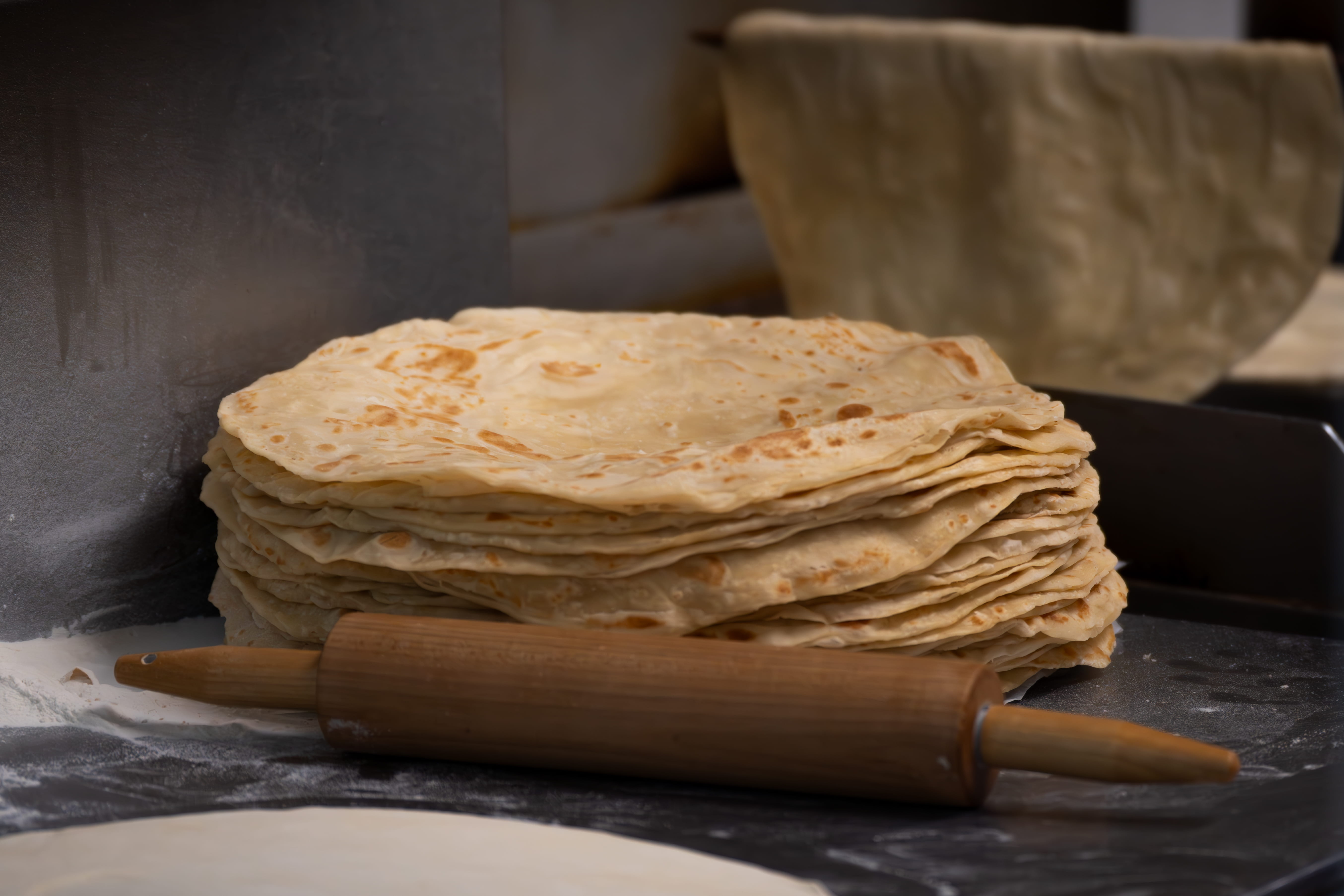 Fresh handmade roti